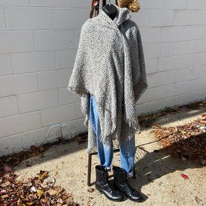 Hooded Gray Wrap Sweater, Apt 9